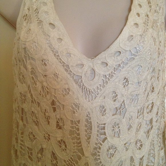 Carole Little Ivory Lace Crochet Maxi Dress NWT - Picture 3 of 12